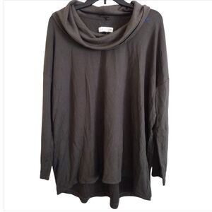 Lou & Grey for Loft NWT olive green top with oversized ribbed cowl neck Size XL